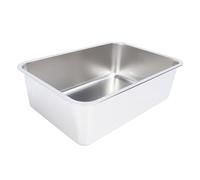 Stainless Steel Open Cat Litter Box, Large Rust Litter Pan with High Sides, Stick Proof Surface for Cats, Easy to Clean Odor Design for Kitty Pets (50 * 35 * 15cm)