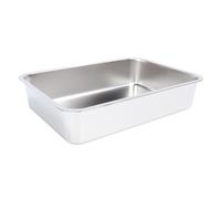 Stainless Steel Open Cat Litter Box, Large, Stick Proof Outer Layer, Sided Litter Pan for Cats and Kittens, to and Odor (50 * 35 * 10cm)