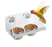 Stainless Steel Parrot Feeding Bowl with Acrylic Stand - Rust-Proof Bird Water Dish, Secure Bolt-on Cage Attachment, Easy-Clean Hygiene Station, Transparent Modern Design | for Cockatiels & Conures