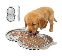 Stainless Steel Pet Licking Mat, Slow Feeding Mat, Stainless Steel Cat Shape Pad with Non-Slip Base, Feeding Accessory, Pet Treat Tool with Cute Design, Use for Puppies Eating Training Crate Kennel