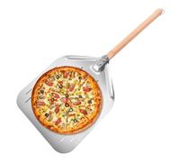 Stainless Steel Pizza Peel, 12 Inch Perforated Paddle, Oven Turning Spatula with Wooden Handle, Secure Kitchen Accessory, Functional Build for Baking Cake Grill Home Outdoor Family Dough Bread Pastry