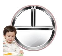 Stainless Steel Plates, Three Compartment Dinnerware, Divided Serving Tray, Non-Stick Metal Material, Sturdy Food-Safe Design, Ideal for Balanced Meals with Vegetables