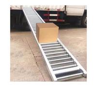 Stainless Steel Portable Foldable Roller Conveyor - Light-Duty Commercial Truck Trailer Belt - Industrial Unpowered Conveyor Slider(W 12in/30cm,L 26ft/8m)