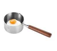 Stainless Steel Pot - Pasta Cooking Sauce Pan | Thickened Stainless Steel + Solid Wood Handle, Nonstick Milk Butter Melting Pan, Compatible with Stove & Induction Cooker Kitchen