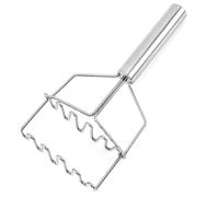 Stainless Steel Potato Masher - Double Layer Hand Press Tool, Kitchen Food Crushing Utensil Item, Bean Avocado Egg Vegetable Mashing Accessory | Home Kitchen Use, Cooking Preparation, Food Processing,