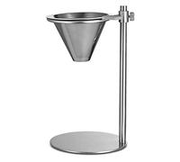 Stainless Steel Pour Over Coffee Maker, Adjustable Pour Over Coffee Stand with Double Filter, Freestanding Drip Cone Brewer and Stand, Make Coffee Directly into Mug, Cup or Thermos Silver/50