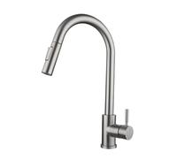Stainless Steel Pull-Down Kitchen Faucet Brushed Nickel Hot/Cold Mixer Single Hole G1/2 Heavy-Duty For Kitchen Bath(D,G1/2)
