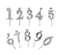 Stainless Steel Reusable Candlestick - Number Candle Holders | Number Cake Candles Holder | Numbers Candle Holders for Kids Adults Boys Girls Men Women Cake Birthday Party Celebration Wedding Day