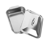 Stainless Steel Roasting Oven Tin Tray, Grill Pan | Stainless Steel Roasting Tray With Lid | Pan Grill For BBQ Fish Meat Vegetables Cooking Barbecue Camping Baking Outdoors