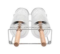Stainless Steel Rolling Barbecue Basket - Mesh Grill, Baskets Tube Nestable Grill Accessories | Portable BBQ Tools Set for Vegetables Shrimp Meat Outdoor Cooking Camping Picnic Garden Patio