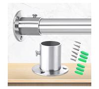 Stainless Steel Round Wardrobes Tube with End Support,Commercial Round Hanging Closet Rods Shower Poles Waterproof Rustproof, Room Divider Pole(60cm/23.6 in)