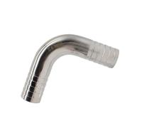 Stainless Steel Sanitary 90° Elbow Fitting, 12.7mm-51mm Hose Barb Tail (304/316), Homebrew & Industrial Use(16mm,SUS304)