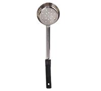 Stainless Steel Sauce Spoon | Multipurpose Kitchen Tool for Spreading/Measuring/Serving | Long Handle Pizza Spreader with Heat - Tolerant Grip (Black 6oz (Holes Drain))