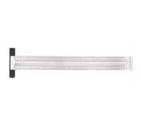 Stainless Steel Scribing Ruler 400mm | 0.25mm Accurate Marking Tool for Woodworking/Carpentry/Metalworking | Multi - Function Angle Square with CNC Machined Scales