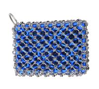 Stainless Steel Scrubber, Multipurpose Chain Mail Cleaner, 4.72x3.15x0.79in Heavy-Duty Cast Tool, Kitchen Iron Washer, Rustproof Metal Mesh Pad for Grill, Pan, Skillet Maintenance