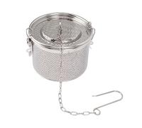 Stainless Steel Seasoning Strainer with One Key Lock, Tea Balls Filter Basket for and, Fine Mesh Infuser with Hanging Chain for Home and Restaurant Kitchen Use (Diamètre 14 cm/5,5 pouces)