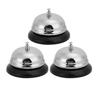 Stainless Steel Service Bell 3 Pack | Long - lasting Hotel Restaurant Reception Call Ring | Loud Clear Sound for Front Desk/Bar Counter/Office | Oxidation - Proof Mechanical (L 120x60x0.3cm /