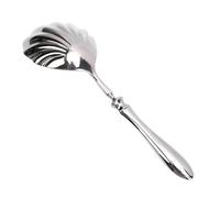 Stainless Steel Serving Spoon - 8.98 Inches, 304 Steel Dessert Spoon, Shell | Ergonomic Handle, Elegant Bowl Design | Tableware for Pudding, Ice Cream, Cake and Desserts in Kitchen, Restaurant, Coffee Sh