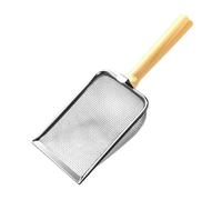 Stainless Steel Shovel, Litter Scooper, Litter Box Scoop, 10.6x5.5x1.9 inches Comfortable Grip Poop Sifting Tool, Ideal for Household Small Animal Coop Cage Chicken Cleaning
