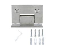 Stainless Steel Shower Door Hinge 90 Degree Wall Bracket Heavy Duty Elastic Reset Hinge for 8mm to 12mm Glass Doors Toilet Shower Cubicles Brushed Finish 9x5x5 4cm