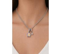 Stainless Steel Silver Baguette Charm Necklace for Women