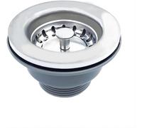 Stainless Steel Sink Waste Without Overflow Basket Diameter 84 Mm 1¿ Inch Stainless Steel + Abs Waste + Basket