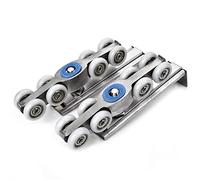 Stainless Steel Sliding Door Rollers Bear 120KG Bedroom Wood Door Hanging Wheels Meeting Room Wardrobe Door Roller Wheels 1Set Casters