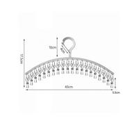 Stainless Steel Sock Hanger Curved Clothes Hanger Windproof Hanging Rack with 20 Clips Durable Rust-Resistant Space-Saving Design for Home Us