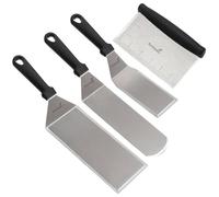Stainless Steel Spatu Set Scraper,Ft Spatu,Pancake Spatu,Hamburger Scoop Super Metal BBQ Grill Utensils USTENSILE BARBECUE PLANCHA