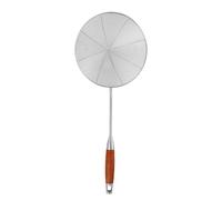 Stainless Steel Spider Strainer - Skimmer Spoon with Handle | Wood + Steel 200g or All 180g, Large 17.05x5.98in or 16.34x6.14in Fat Skimmer Sieve for Kitchen Cooking Frying