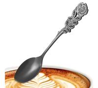 Stainless Steel Spoon | Flower Handle Spoon Flatware | Stylish Tea Sp00n Coffee Teaspoon, Stainless Steel Flower Handle Spoons Drink, Dining