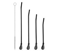 Stainless Steel Straw - 2 In 1 Spoon, Food Grade, Long Filter Brush | Food-Grade Stainless Steel Combo With Detachable Spoon Tip, Built-In Mesh Filter & Nylon Cleaning Brush For Tea Coffee Juice