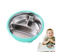 Stainless Steel Suction Plates - Stainless Steel Suction Pllates | Stainlesss Steels Platess With Suctions | Divided Plates With Silicone Sleeve - Fall Resistant Dinner Trays Bowl