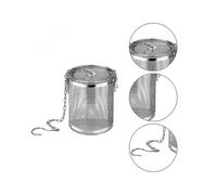 Stainless Steel Tea Ball Strainer Soup Seasonings Separation Basket Spice Filter with Extended Chain Hook for Home Kitchen