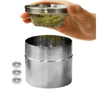 Stainless Steel Tea Canister - Airtight Storage Jar with Powder Sifter