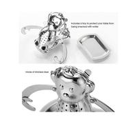 Stainless steel tea strainer, cute monkey loose leaf tea infuser ball strainer filter diffuser herbal spices for home kitchen office easy to use