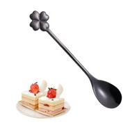 Stainless Steel Teaspoons - 304 Stainless Steel 12.5x2.4cm | Coffee Spoons Cake Scoop, Four Leaf Clover Shape Dinner Spoons | Silverware For Fruit Salad Dessert Cake Coffee Use