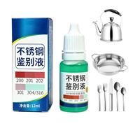 Stainless Steel Test Solution - High Accuracy Metal Grade Identification Formula | Accurate Portable Agent | 12ml Metal Grade Material Testing Fluid | For Home Industrial Cookware Cutlery Water Cup