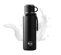 Stainless Steel Thermal Bottle, Leakproof Travel Flask, 1000ml Double Wall Insulated Mug with Straw, Vacuum Bottle for Hot Cold Drinks Backpacking Biking Camping Hiking Office School Sports