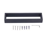 Stainless Steel Towel Holder | Brushed Wall Mounted Rack for Bathroom/Kitchen/Bedroom | Sturdy 5kg Capacity, Matte Black