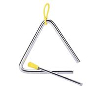 Stainless Steel Triangle Musical Instrument | Rubber Grip Ergonomic Design Orff Handheld Percussion(4inch)