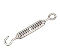 Stainless Steel Turnbuckle | 304 Marine Grade Hook & Eye Rigging | M4 / M5 / M6 / M8 / M10 / M12 / M16 / M20 Sizes | Adjustable Tension for Rope/Fence/Chain (M4)