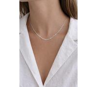 Stainless Steel Unisex Silver Singapore Chain Necklace 45 cm