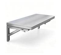 Stainless Steel Wall Mount Folding Table, Space Saving Floating Desk for Small Spaces, Compact Workbench for Laundry Room, Office, Kitchen, Dining(50x40cm)