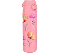 Stainless Steel Water Bottle,600ml,Non-Insulated,Leak-Proof,Easy To Open,Secure Lock,Dishwasher Washable,Carry Handle,Durable,Stainless Steel,3d Pink Flowers Design