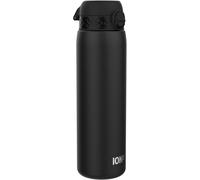 Stainless Steel Water Bottle Lightweight 1 Litre,Non Insulated,Leak-Proof,Easy To Open,Secure Lock,Dishwasher Safe,Carry Handle,Stainless Steel,1200 Ml,Black