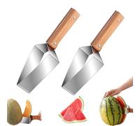 Stainless Steel Watermelon Cutter, 2026 New Triangle Fruit Slicer With Wooden Handle, Diamond-Shaped Slicer Tool for Watermelon, Cantaloupe and More (2 PC)