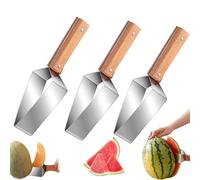 Stainless Steel Watermelon Cutter, 2026 New Triangle Fruit Slicer With Wooden Handle, Diamond-Shaped Slicer Tool for Watermelon, Cantaloupe and More (3 PC)