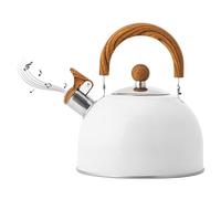 Stainless Steel Whistling Teapot - 2.5L, Coffee Brewing Kettle, White Stove Top Whistle | ISuperior Compatibility Nduction Gas Cooker Compatible, Ergonomic Handle Kitchen Use