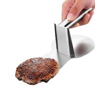 Stainless Steel Wide Spatula with Handle Burger Press 2 in 1 | Griddle Burger Press for Flat Top Kitchen Restaurant Grill BBQ Camping Home Party Picnic Backyard